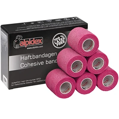 Afbeelding van ALPIDEX 6 Rollen Zelfklevend Verband 5 cm x 4,5 m Bandages Elastisch Huisdierverband Fixatieband Sport Vet Wrap Tape Paarden Honden Mensen, Kleur:Roze