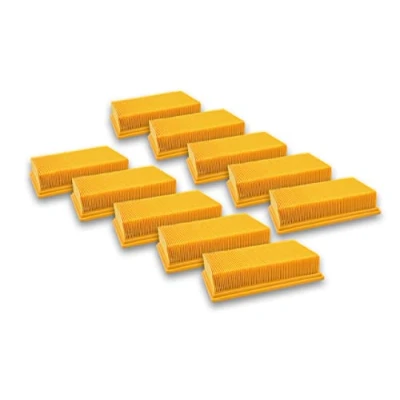 Afbeelding van vhbw 10 x platte vouwfilter, compatibel met Kärcher NT 25/1 Ap, 35/1 Tact/Te/M, 361 Eco/Te/M, 45/1 vervanging voor 6.904 367.0