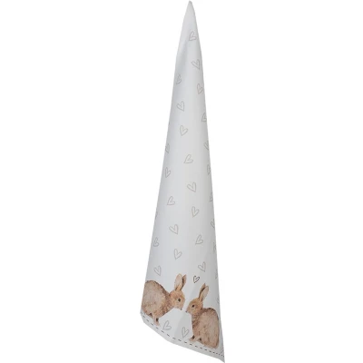 Afbeelding van Clayre &amp; Eef Theedoek 50x70 cm Wit Bruin Katoen Konijn Keukenhanddoek