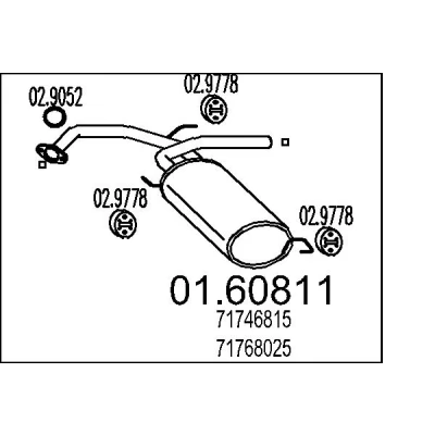 Afbeelding van MTS 01.60811 Einddemper 940mm