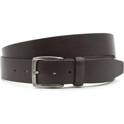 Afbeelding van JV Belts Jeans heren riem Bruin 4 cm breed Echt Leer Taille: 95cm Totale lengte riem: 110cm
