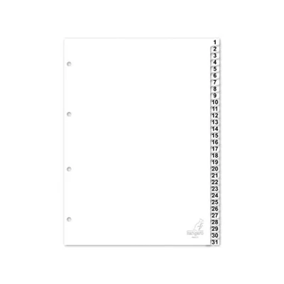 Afbeelding van Kangaro tabbladen A4 PP 120 micron wit 4 gaats 31 delig cijfers W431C