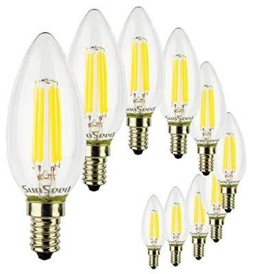 Afbeelding van SunSeed 10 x gloeilamp E14 filament LED 6W kaars C35 806lm natuurlijk licht 4000 K