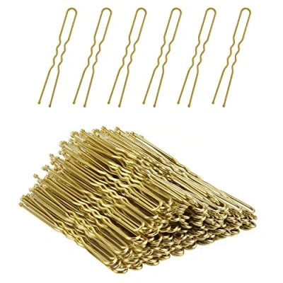 Afbeelding van 50 stuks U vormige haarspelden, 6 cm, haarklem voor vrouwen, meisjes en kapsalon, met opbergdoos, bobby spelden meisjes, haaraccessoires (goud)