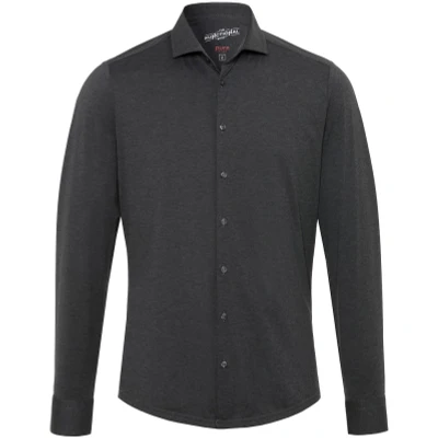 Afbeelding van Pure H.Tico The Functional Shirt Antraciet maat 41 Heren Overhemden Formeel Effen met Slim fit Pasvorm Super stretch