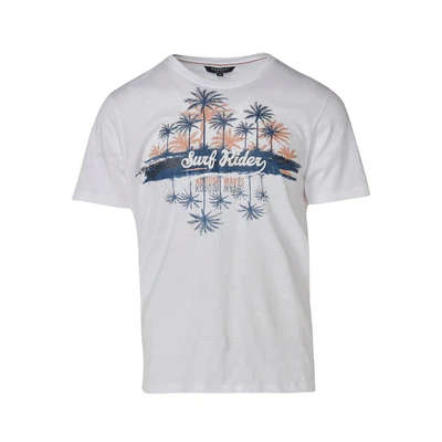 Afbeelding van Koroshi Shortsleeved Tshirt print, Heren, Maat: Large, Crudo off white