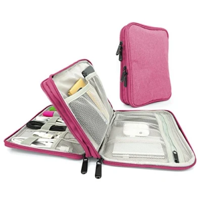 Afbeelding van MyGadget Universele Kabel Organizer Tas voor Elektronica Accessoires Reiskabel Opslag Oplaadkabel, Power Bank, Oplader, SD kaart Roze