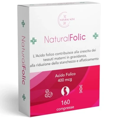 Afbeelding van NaturalFolic® Folic®, foliumzuur, 400 mcg, 160 tabletten, 5 maanden voeding, lactose en glutenvrij, zwangerschap vruchtbaarheid