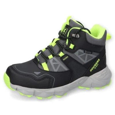 Afbeelding van Dockers by Gerli Kinderlaarzen, veters, waterafstotend, warme voering, Zwart Grijs 120, 32 EU