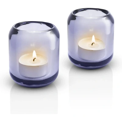 Afbeelding van Eva Solo Acorn Theelichthouder Set van 2 Stuks Grape Purple / Glass