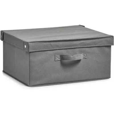Afbeelding van Zeller Storage Box W. Lid Non Woven Grey 41X35X20Cm GRIJS
