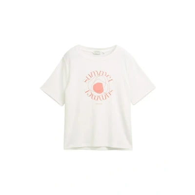 Afbeelding van TOM Tailor BOXY CREW NECK Tshirt print, Dames, Maat: Large, Off white
