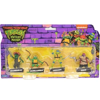 Afbeelding van Teenage Mutant Ninja Turtles Leonardo Mike Bebop Leath Mini Movie Oorlogschildpadden 4 stuks