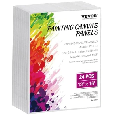 Afbeelding van VEVOR Canvas Boards 24 stuks 305x406mm Schilderdoek Wit Olieverfschilderij