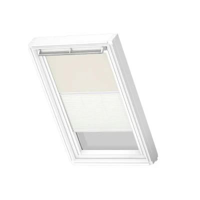 Afbeelding van VELUX Origineel Verduisterend Rolgordijn Plus Plissé (DFD) Wit Kozijn, MK06, Licht Beige