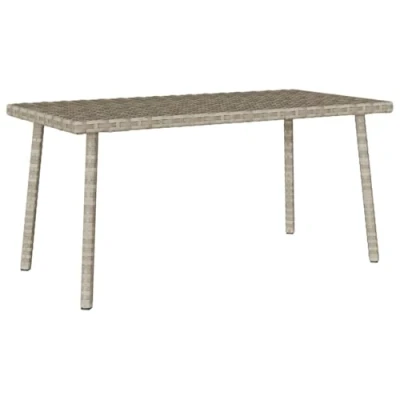Afbeelding van Tuin salontafel rechthoekig 80x40x37 cm poly rattan lichtgrijs