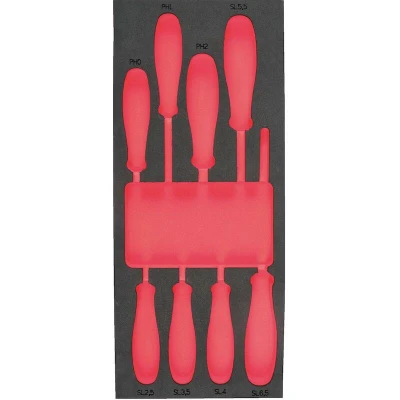 Afbeelding van Milwaukee Empty 8 pc Insulated Screwdriver set Foam Insert Lege Inlay schroevendraaier VDE (8 delig) 4932493678