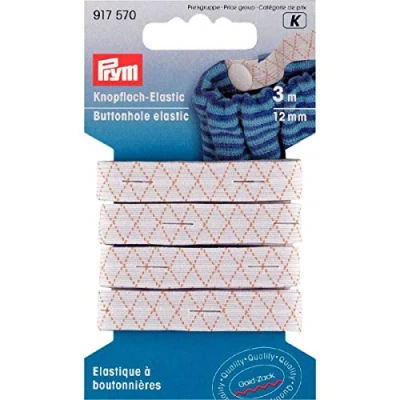 Afbeelding van Prym Knoopsgatenelastiek 12 mm Wit 3 meter lang