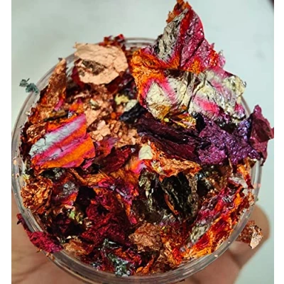 Afbeelding van JINRUISI vergulden vlokken bonte gouden folies bladvlokken ambachtelijke papier decoratie kunstbenodigdheden (herfstbladeren)