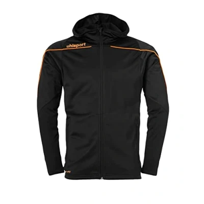 Afbeelding van Uhlsport Stream 22 Trainingsjas Met Capuchon Kind Zwart Fluor Oranje Maat 152