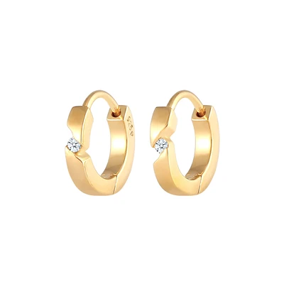 Afbeelding van Elli DIAMONDS Creolen Diamant (0.03 ct.) Eleganz 925 Silber