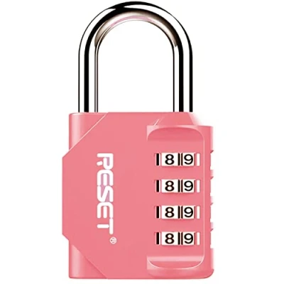 Afbeelding van RESET 060 4 Cijferig Combinatieslot, Buiten en Binnenslot, Rood Geschikt voor School, Sportschool, Sportkluisjes, Hekken, Gereedschapskisten, Poorten, Koffers, Haspels