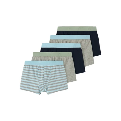 Afbeelding van NAME IT KIDS boxershort set van 5 turquoise/grijs/donkerblauw