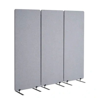 Afbeelding van VEVOR scheidingsscherm 184cm 3 panelen kantoor privacyscherm lichtgrijs