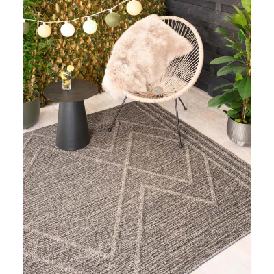 Afbeelding van Boho Buitenkleed Retreat Grijs 140x200 Cm