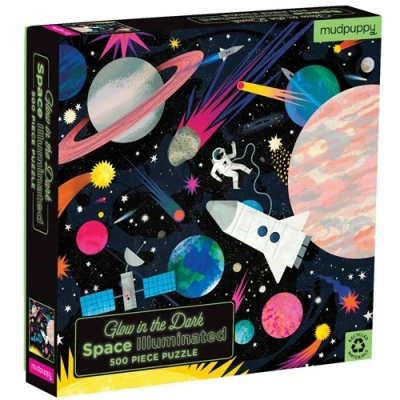 Afbeelding van Mudpuppy Glow in the dark puzzel ruimtevaart 500 st.