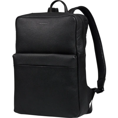 Afbeelding van Bloomsbury Leren Unisex Laptop Rugtas Dames en Heren 15.6 inch / 16 Rugzak Echt Leer Zwart