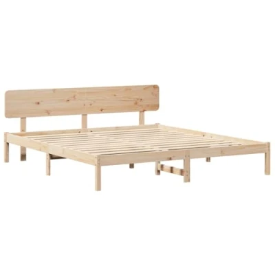 Afbeelding van vidaXL Bedframe met hoofdbord 180x200 cm Massief grenenhout