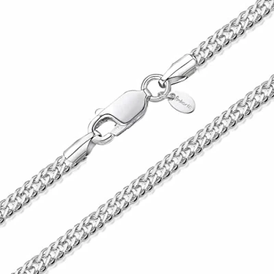 Afbeelding van Amberta Vrouwen 925 Sterling Zilver 2 mm Ruitvormige Schakelketting: 2,3 Zilveren Ketting 45 cm