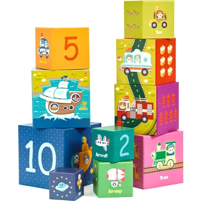 Afbeelding van Classic World Stapelblokken Transport. 10dlg.