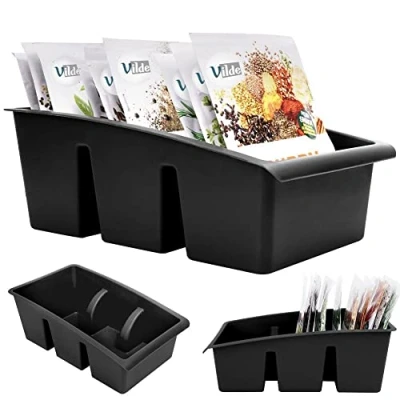 Afbeelding van Kruidenrek Zwart 25x15x9 cm Kruidenorganisator Kruidendoos Kruidenpotjes Staand Kruiden Organisator