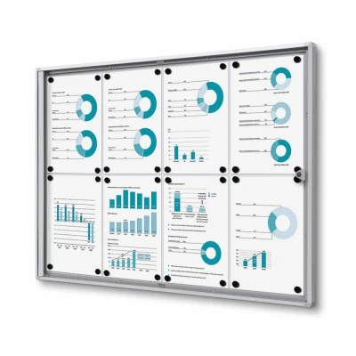 Afbeelding van Vergrendelbaar Notitiebord Indoor Economy B1 Brandwerend 8x A4