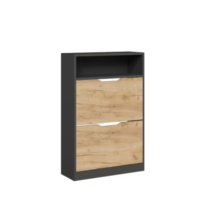 Afbeelding van Vicco Schoenenkast Luca, antraciet/Goldkraft Eiken, 22 x 89,5 cm met 2 vakken