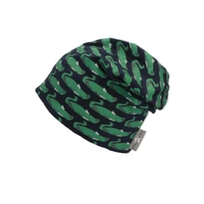 Afbeelding van Sterntaler Slouch Beanie Krokodillen marine