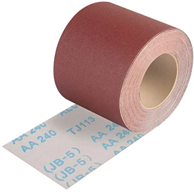 Afbeelding van Shineboc Schuurpapier Korrel 240, Schuurpapierrol 93 mm x 10 m Slijtvast, Bruin Korund, Nat Slijpen, Schuurrol Met Textielbasis, Voor Handschuurmachines Hout, Metaal, Roestvrij Staal