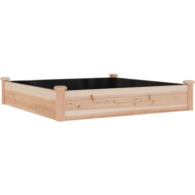 Afbeelding van Plantenbak verhoogd met voering 120x120x25 cm massief vurenhout