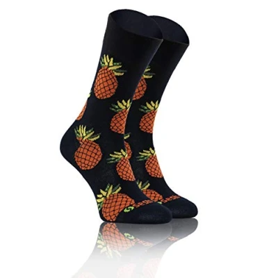 Afbeelding van Sesto Senso Kleurrijke Hoge Sokken Grappige Katoen Dames Heren Funny Socks 39 42 Fruit Pineapple Ananas