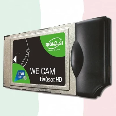 Afbeelding van We CAM SmartCam module van DIGIQuest HD CI+ wifi met WPS knop voor de ontvangst Italiaanse HD/4K kanalen via satelliet Eutelsat HotBird 13,0 Oost (zonder TiVuSat kaart)