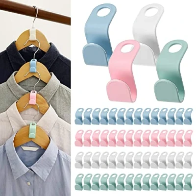 Afbeelding van 60 stuks kleerhangers, verbindingshaken, ruimtebesparende haken, verbindingshaken voor stropdassen, tassen, kledingkast, meerkleurig