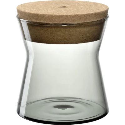 Afbeelding van LEONARDO HOME FORMA X doos 1 stuk voorraaddoos met kurkdeksel moderne luchtdichte container stijlvol opbergdoos brede opening elegante look hoogte 13 cm grijs 055232