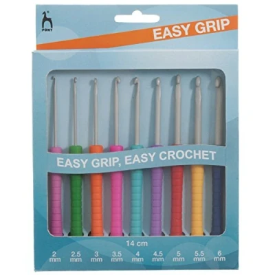Afbeelding van Pony P39810 Easy Grip Haaknaalden Set, Multi, 15 x 1,5 16 cm