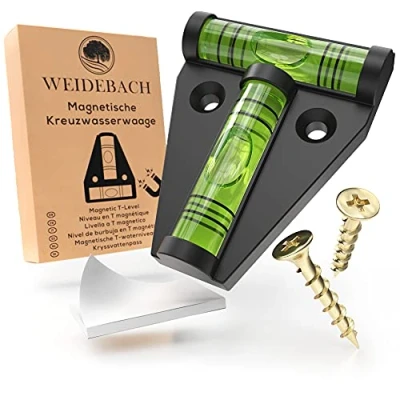 Afbeelding van Weidebach ® Magnetische T waterpas, waterniveau over het water, kleine bidirectionele waterspiegel, piramidewaterschaal klein, voor camper