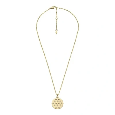 Afbeelding van Fossil dames Sutton ketting met glassteen JF04382710 in de kleur Goud