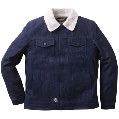 Afbeelding van West Coast Choppers WCC Sherpa Lined Canvas Jacket Tussenseizoensjas blauw L
