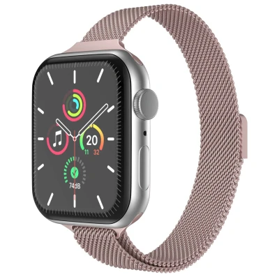 Afbeelding van Apple Watch bandje Milanees Roze Geschikt voor Series1/2/3/4/5/6/7/8/9/10/SE (38/40/41 mm) Series 10 (42