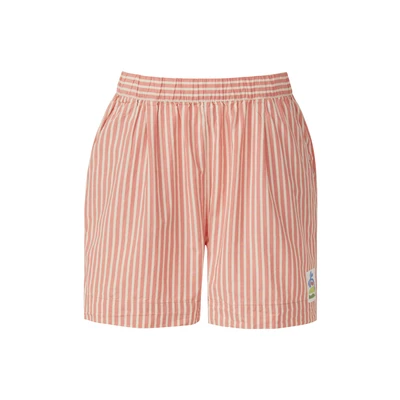 Afbeelding van QS Streifen MIT Elastikbund Shorts, Dames, Maat: 32, Papaya